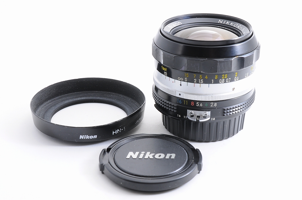 NEAR MINT+】NIKON AI NIKKOR-N Auto 24mm F/2.8 MF Lens + HN-1