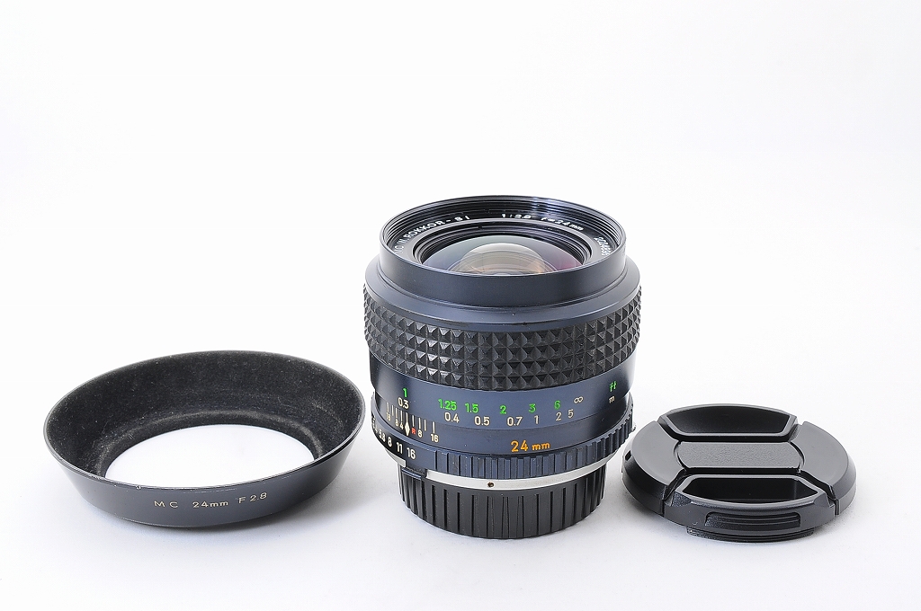 【超極上品】MINOLTA MC W.ROKKOR-SI 24mm 2.8 NEAR MINT+】MINOLTA MC W ROKKOR SI 24mm F/2.8 MF Lens +