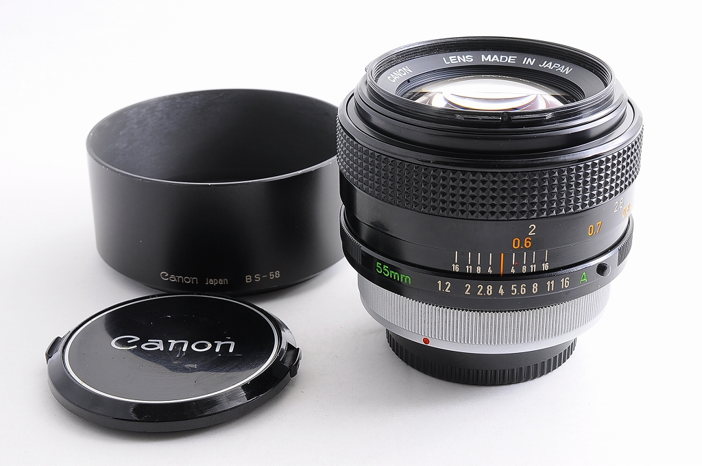 【超美品】Canon FD 55mm F/1.2 S.S.C. MINT】CANON FD 55mm F/1.2 S.S.C. SSC MF Standard Lens + BS